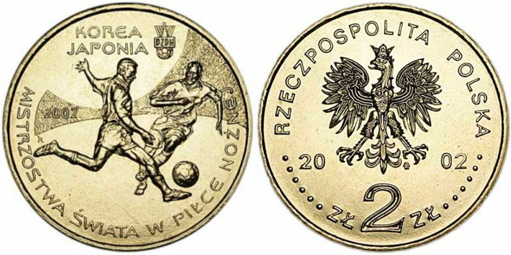Польша 2 злотых, 2002 Чемпионат мира по футболу 2002, Корея/Япония aUNC