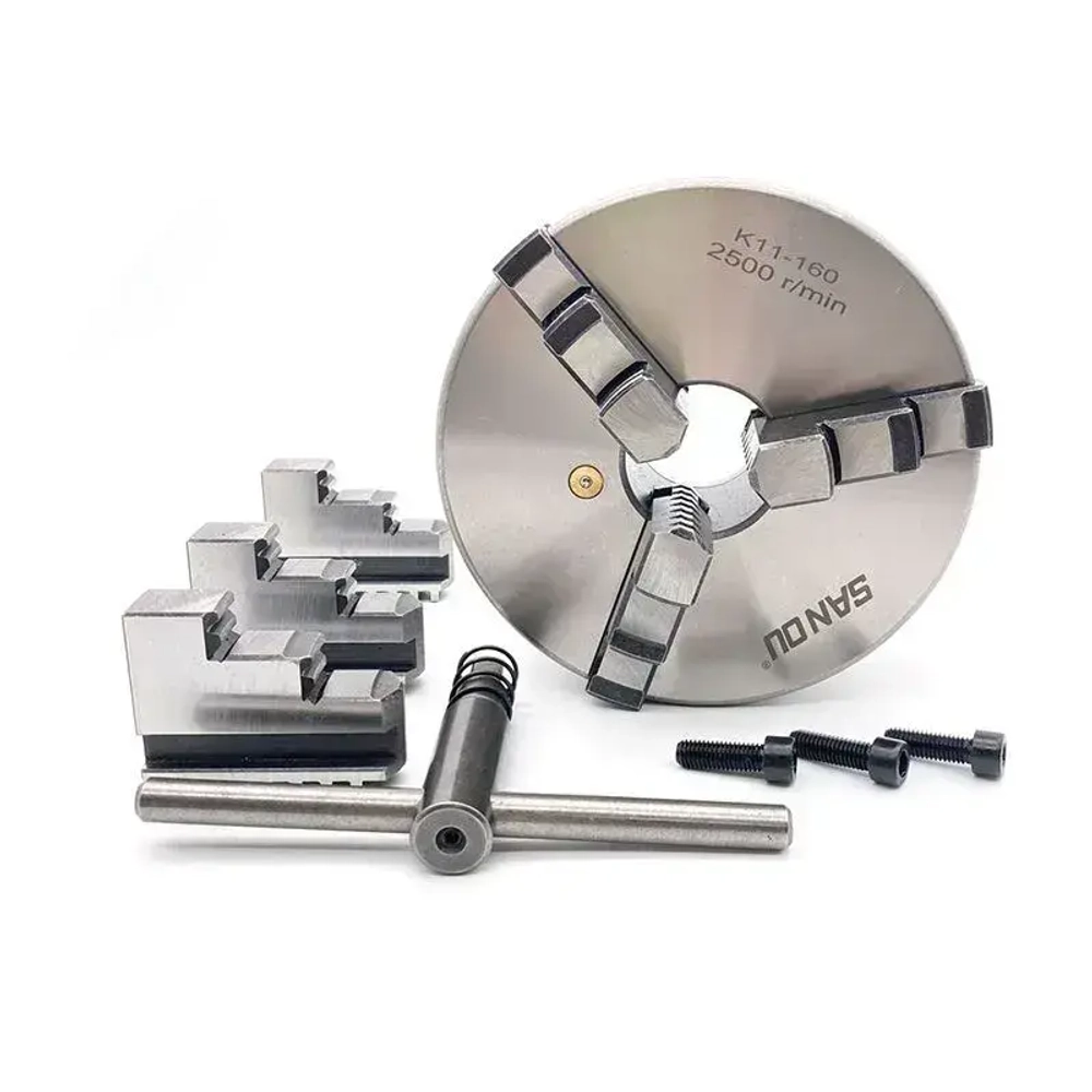 3-кулачковый самоцентрирующийся патрон K11-160 металлический патрон ручного типа для небольшого токарного станка-422w