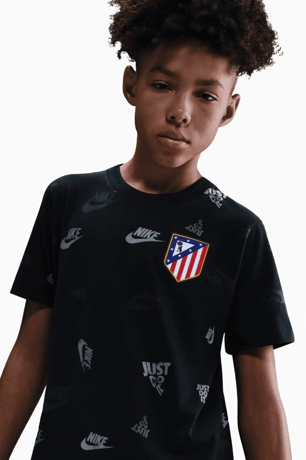 Футболка Nike Atlético Madrid 25/26 Crest AOP Junior - черный
