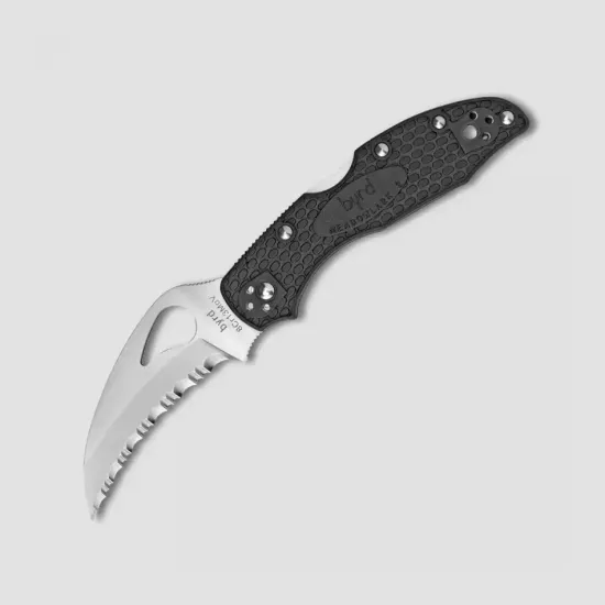 Складной нож Spyderco Hawkbill Byrd BY22SBK c клинком из стали 8Cr13MoV, рукоять FRN