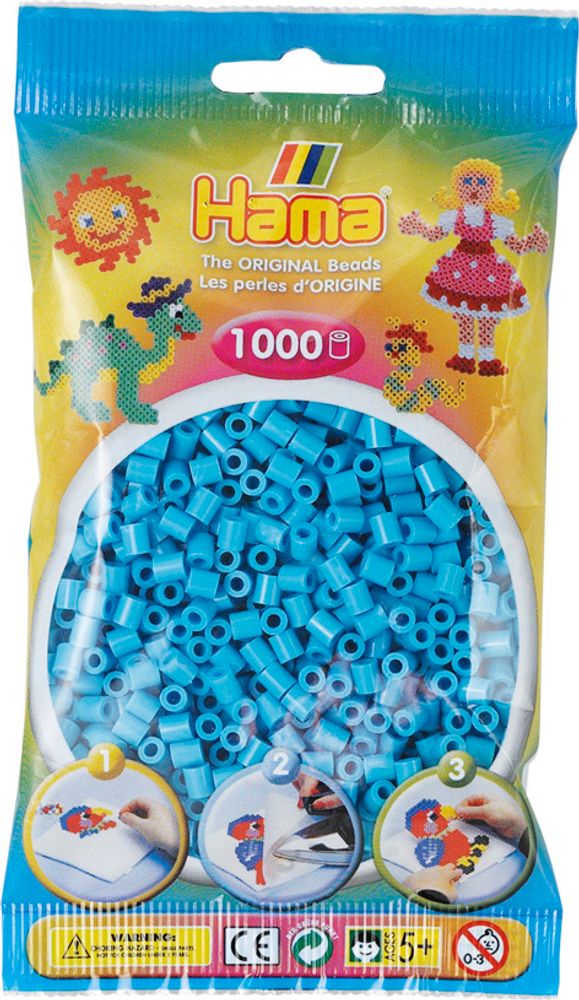 Hama Бусинки для термомозаики MIDI лазурные, 1000 шт. (207-49)