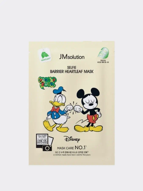 Успокаивающая тканевая маска с экстрактом хауттюйнии JMSolution Disney Collection Selfie Barrier Heartleaf Mask