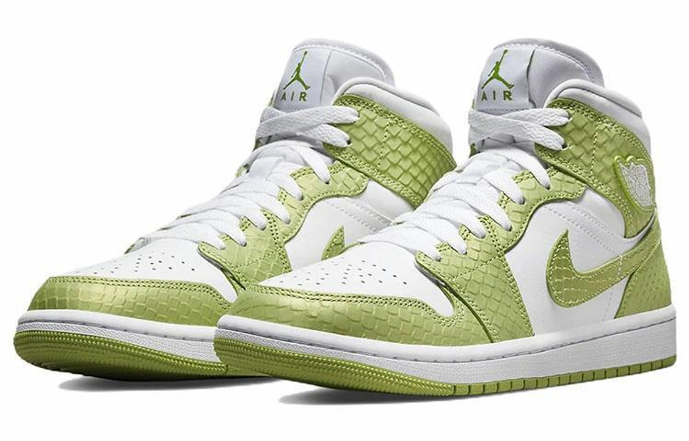 Кроссовки Jordan Air Jordan 1 Mid Se V2 "Green Python" (Женская размерная сетка)