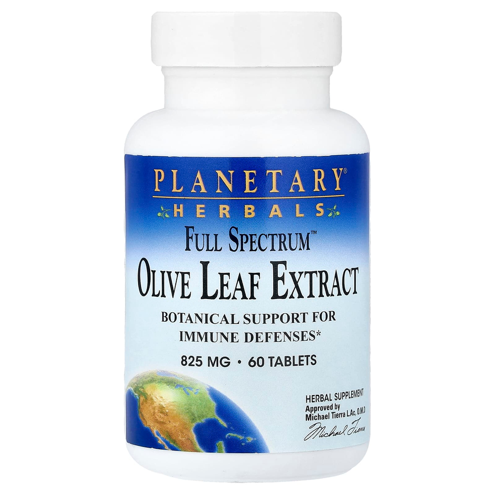 Planetary Herbals, Full Spectrum™, экстракт листьев оливкового дерева, 825 мг, 60 таблеток