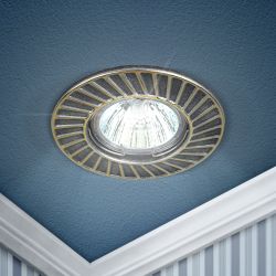 Светильник встраиваемый штампованный ЭРА ST6 GD/SS под лампу MR16 GU5.3 сатин серебро/золото | Штампованные встраиваемые светильники