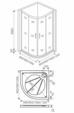 Душевой уголок Bas Infinity Rad-100-G-CH 100*100*185 без поддона