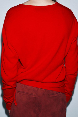 ZARA ДЖЕМПЕР ИЗ 100% СВЕРХМЯГКОЙ ШЕРСТИ, КРАСНЫЙ