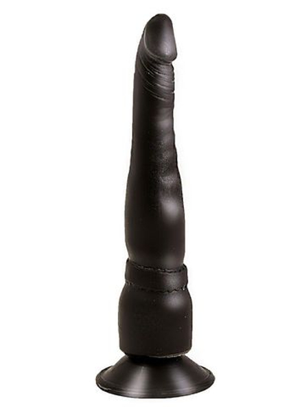 Чёрный анальный фаллоимитатор на подошве-присоске - 18,5 см.