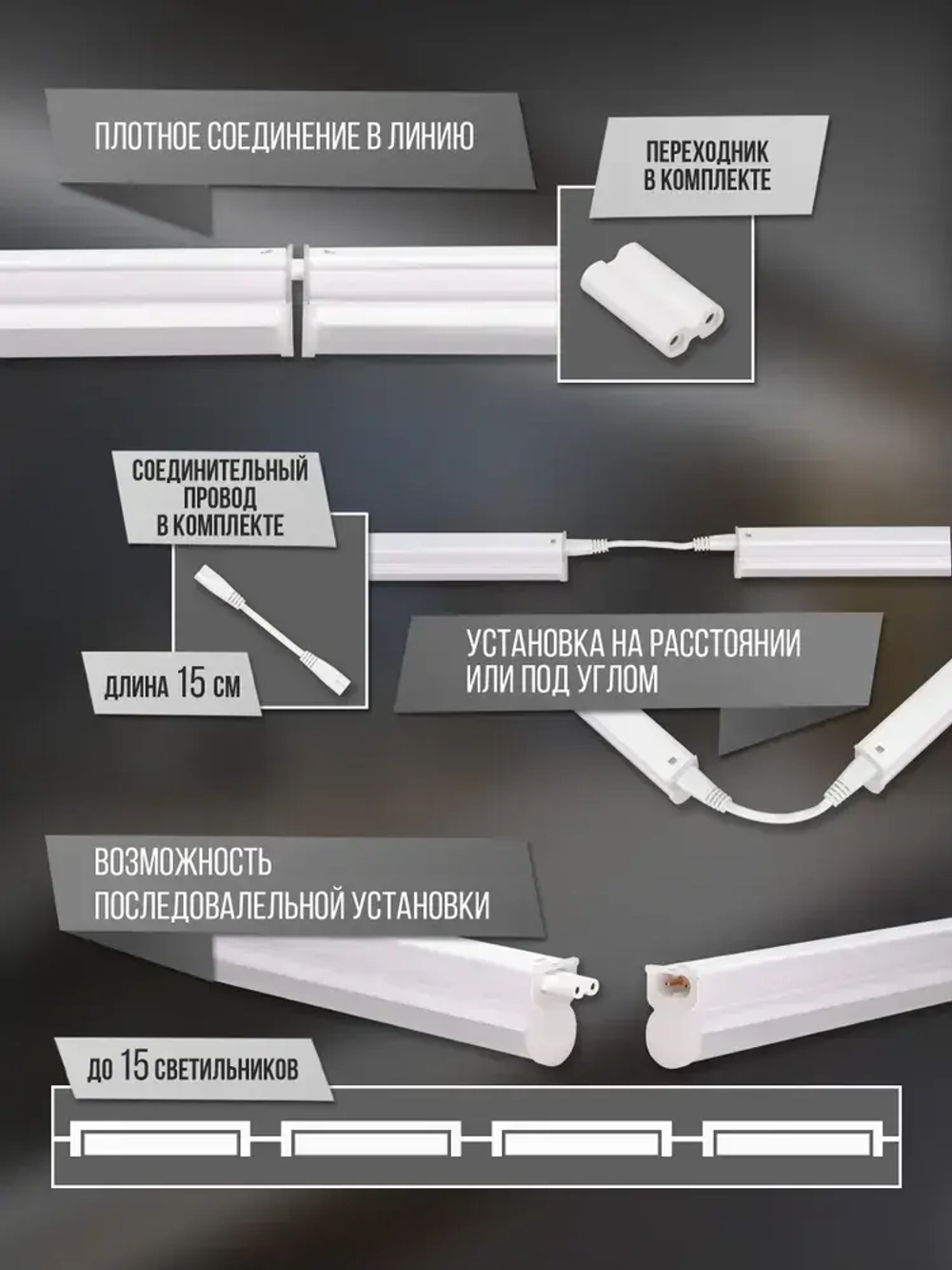 Светильник Gauss TL Elementary линейный 12Вт 1000Лм 6500K IP20 870х22х33 LED