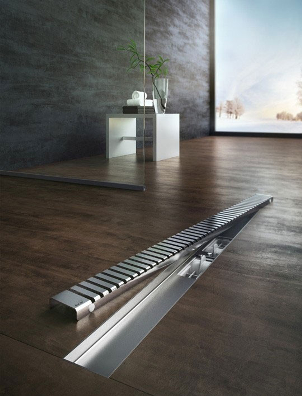 Решетка для душевого лотка Alcadrain нержавеющая сталь матовая (LINE-550M)