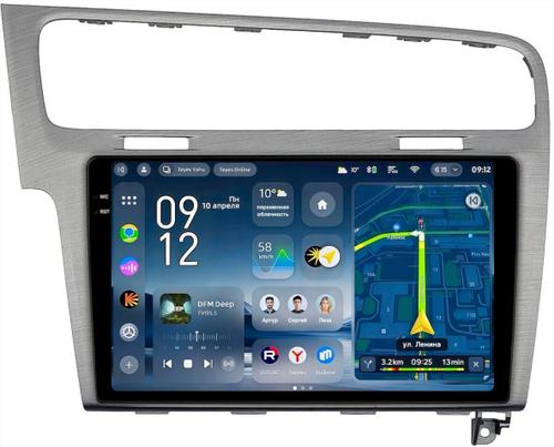 Магнитола для Volkswagen Golf 7 2012-2020 (рамка серебро) - Teyes CC4-PRO монитор 10.36" 2K QLED на Android 13, Быстрейшая, Snapdragon 778G, ИИ, CarPlay, DSP, 4G SIM-слот