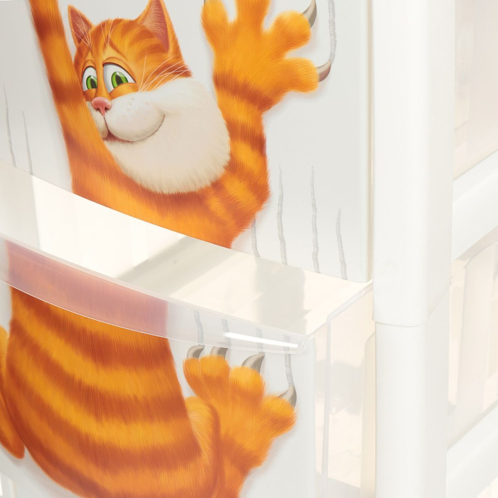 Комод детский 4 ящика, Деко Кот, 36х37х76.7 см, Idea, М 2806