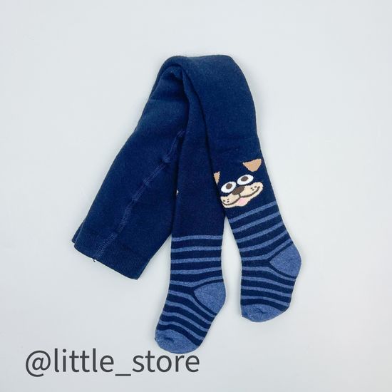 Колготки махровые Собачка, Темно-синие