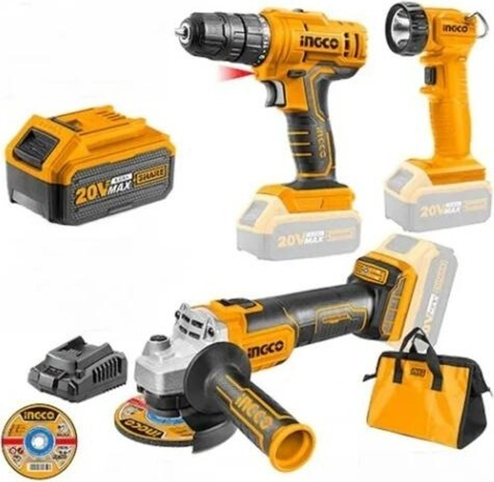 Набор аккумуляторного инструмента INGCO CKLI2048 Li-Ion 2шт