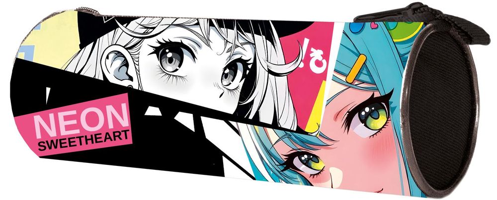 Пенал-тубус на молнии большой печать на ткани 195/85 "Аниме взгляд" (Пчёлка)