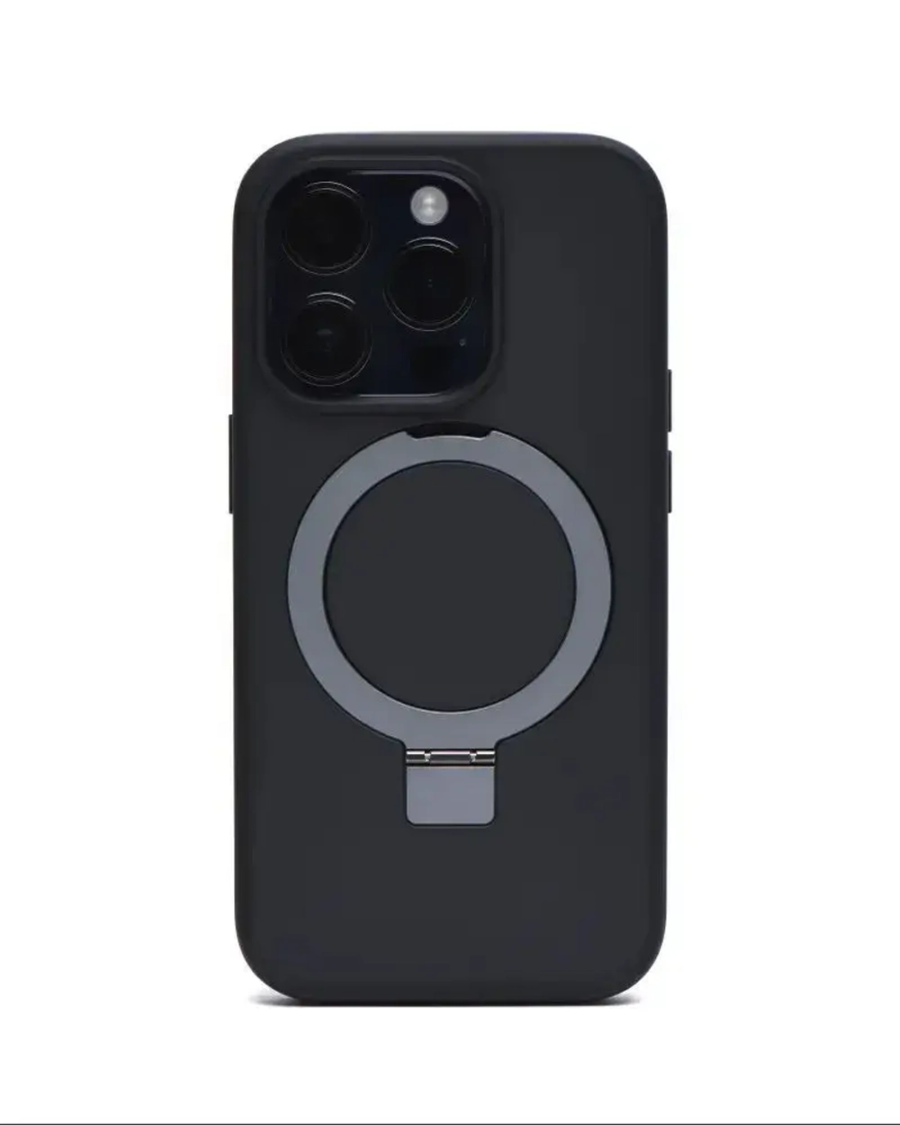 Чехол-накладка Keephone Magico Series Magsafe для Apple iPhone 15 Pro (пластик/кольцо-держатель) матовый (черная рамка)