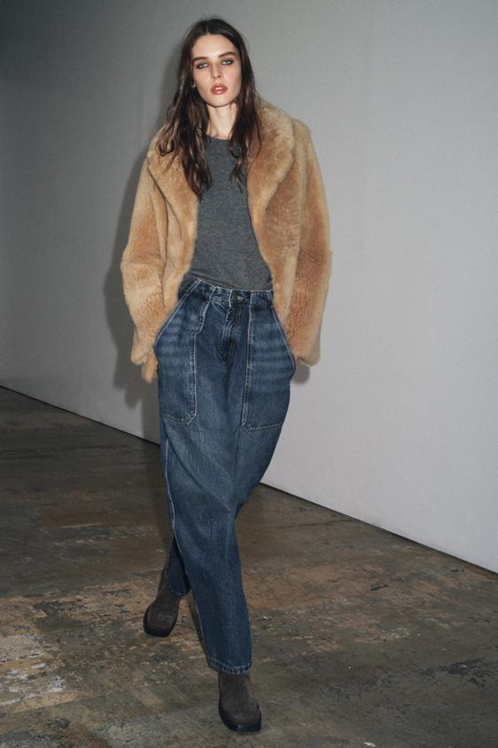 ZARA ДЖИНСЫ-БАЛЛОНЫ — ZW COLLECTION, СИНИЙ