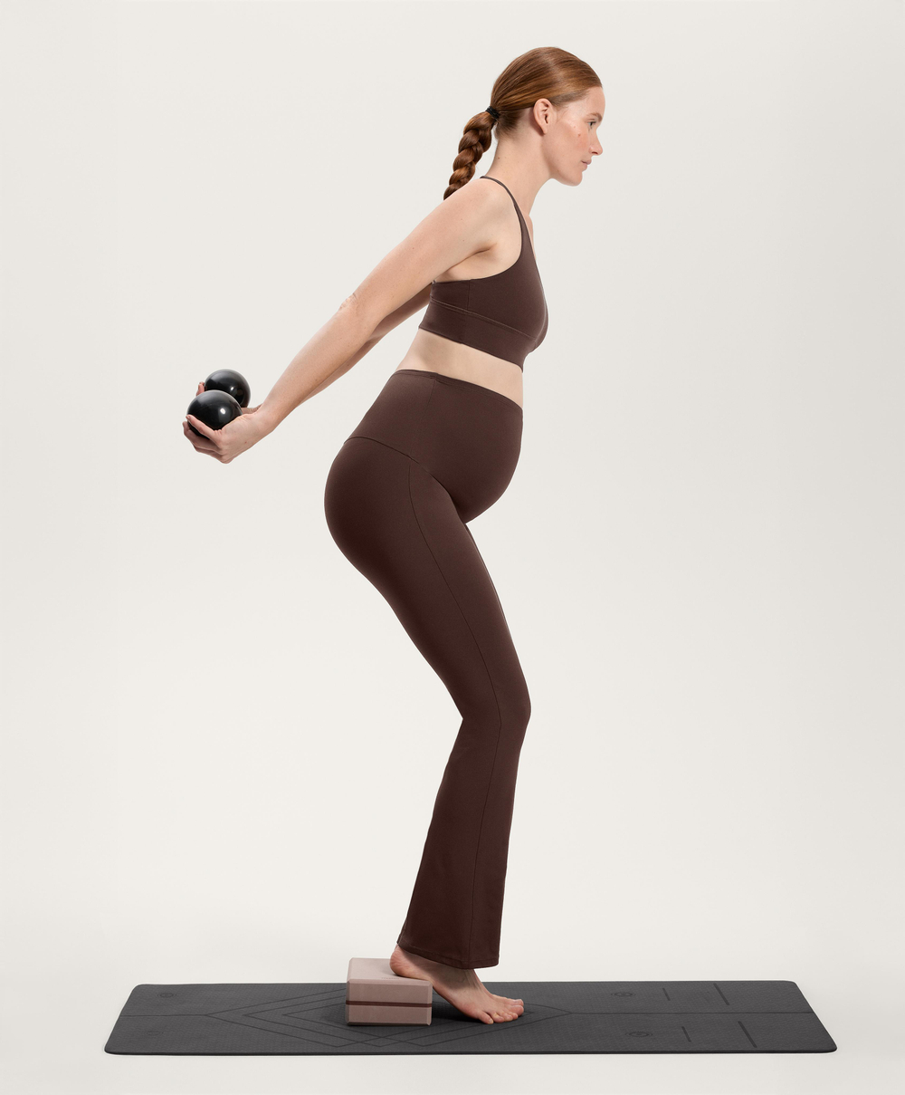 OYSHO Брюки-клеш для беременных Comfortlux 80 см, коричневый