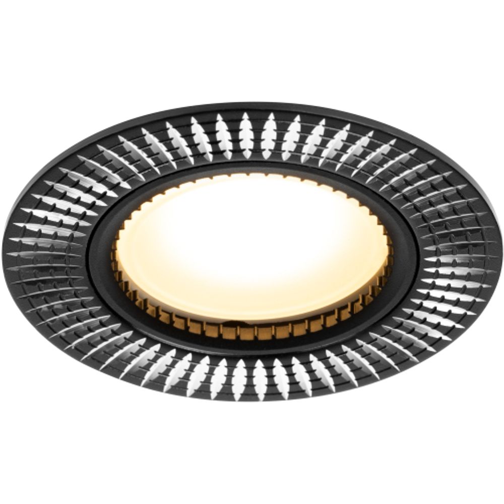 Светильник встраиваемый алюминиевый ЭРА KL32 AL/BK/1 под лампу MR16 GU5.3 черный/серебро | Алюминиевые встраиваемые светильники