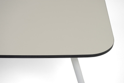 "Верона" журнальный стол из HPL 120х65, H40, каркас белый муар, цвет столешницы "крем"