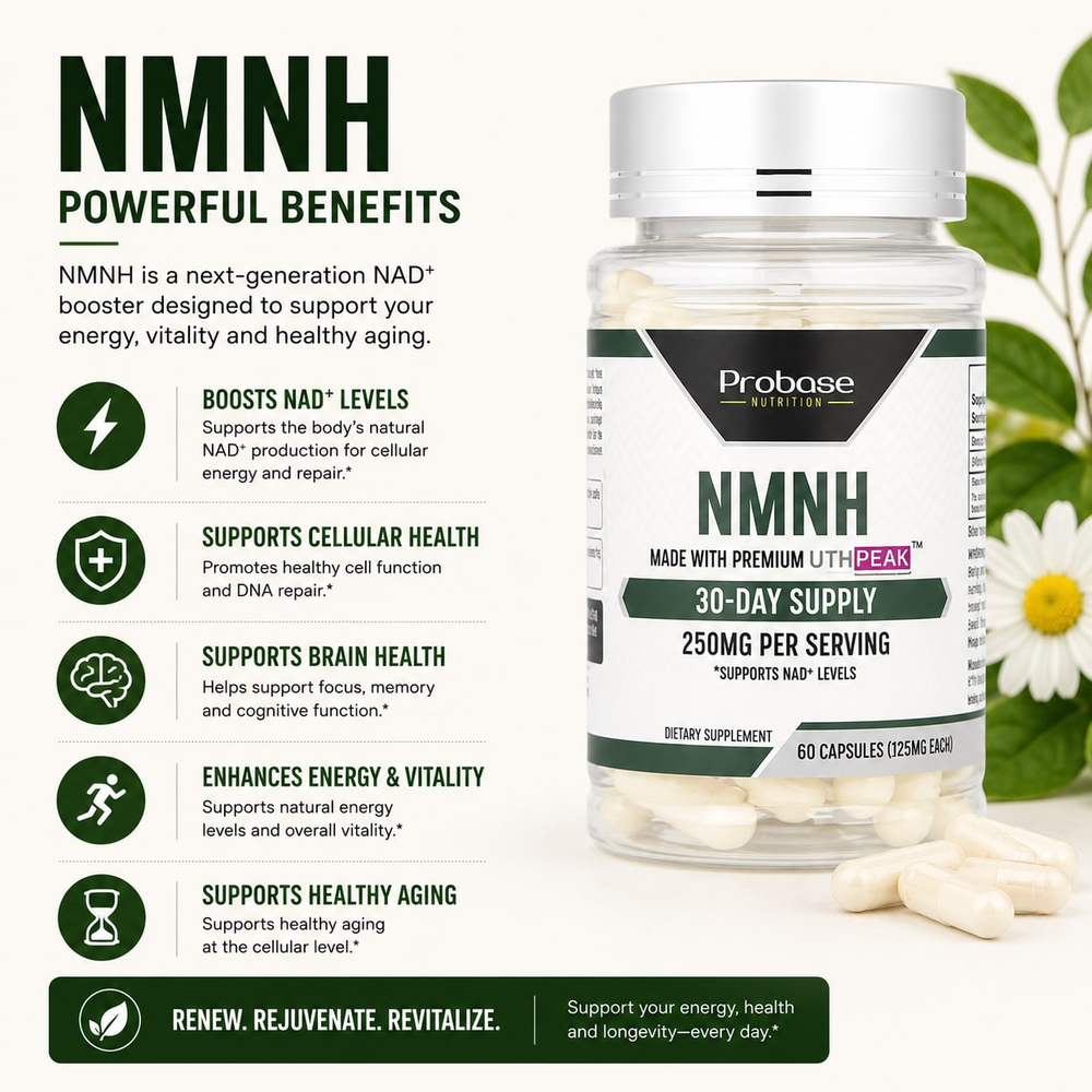 Probase Nutrition, NMNH, 60 капсул (125 мг в каждой капсуле)