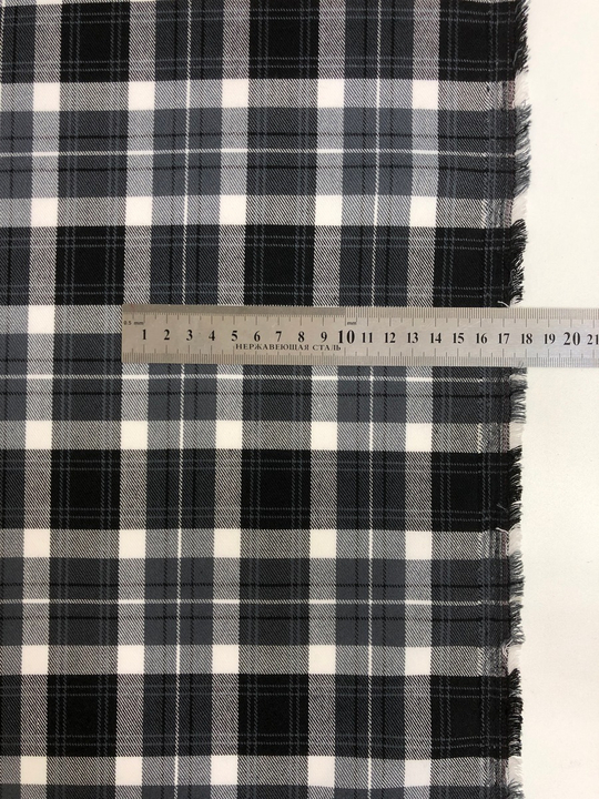 Костюмная принт клетка, белый/серый/черный