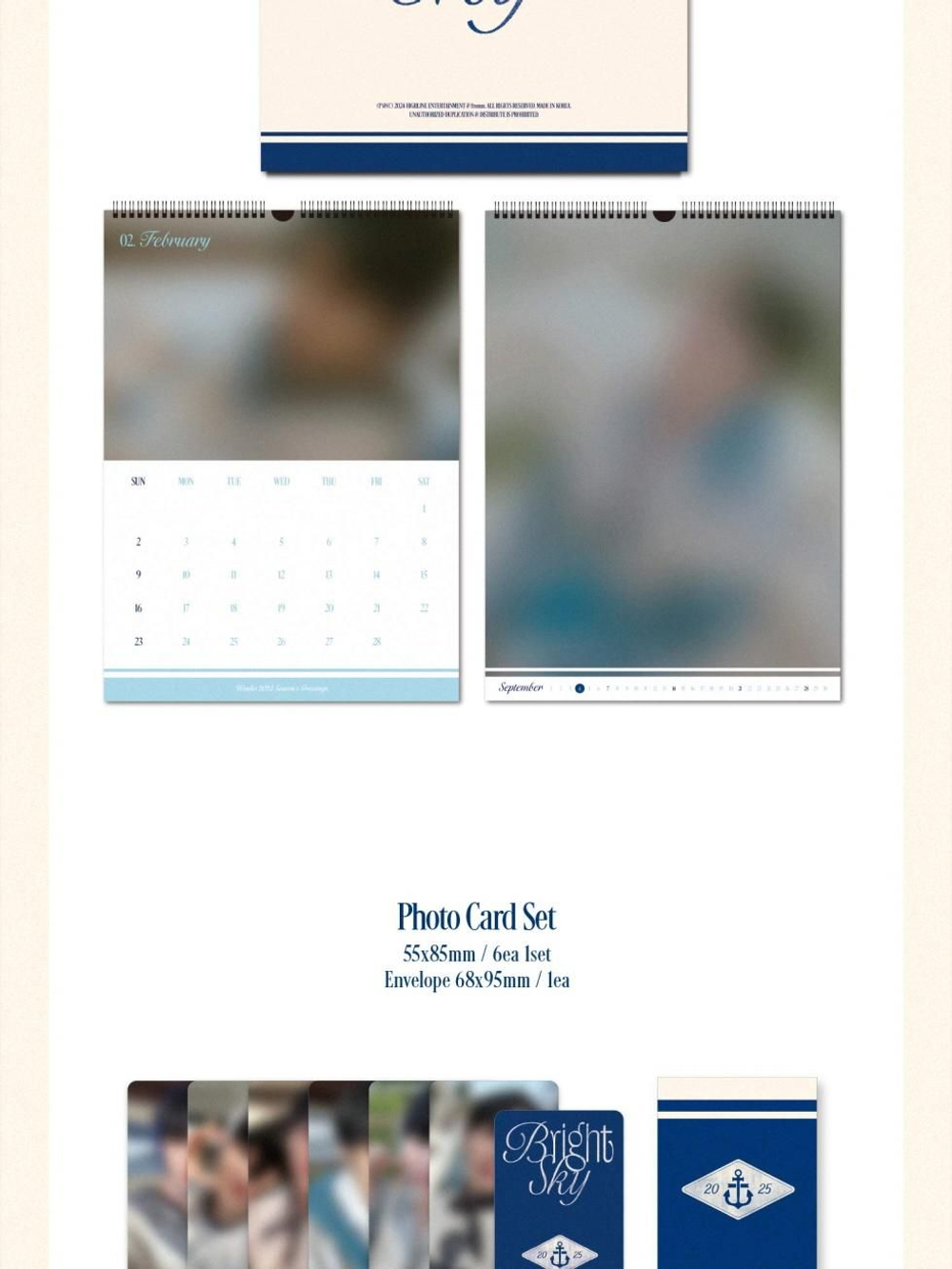 товары WONHO - BRIGHT SKY 2025 SEASON'S GREETINGS WALL CALENDAR Version