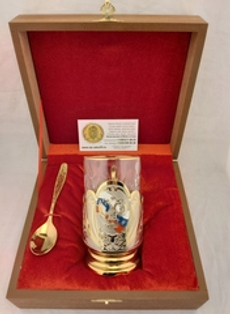 Подстаканник "Герб России с флагом Триколор"