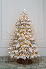 Заснеженная елка с гирляндой «Аляска» (Литая+пвх) от 1.8 м до 3 м