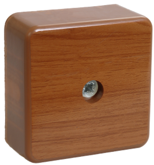 Коробка распаячная КМ41206-05 для открытой проводки безгалогенная (HF) 50х50х20мм дуб (4 клеммы 3мм2