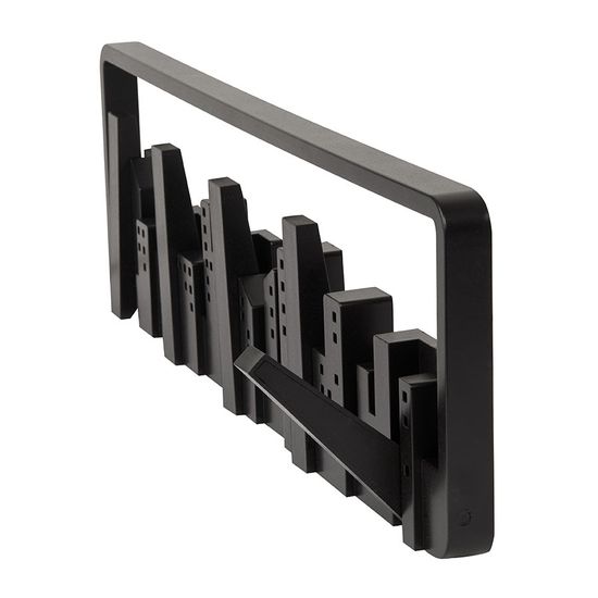 Вешалка настенная skyline, 50 см, черная, 5 крючков