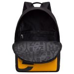 Рюкзак Grizzly, 30*44*15см, 1 отделение, 4 кармана, укрепленная спинка, черный-желтый