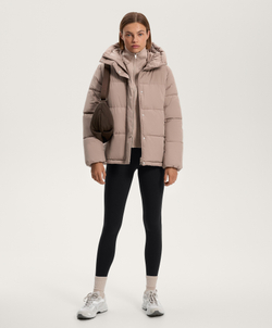 Oysho Водоотталкивающая утепленная куртка Primaloft®, серо-коричневый