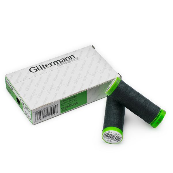 Нитки для тонких тканей Gutermann Extra Fine 150 (200 метров), 5 кат. | _000 черный