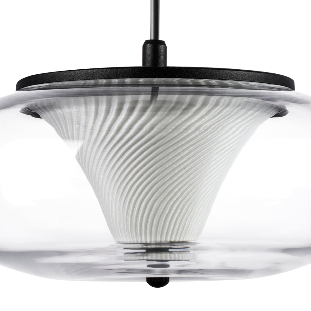 612117 Подвесной светильник PALERMO 8W LED 350LM G ЧЕРНЫЙ/ПРОЗРАЧНЫЙ 3000K