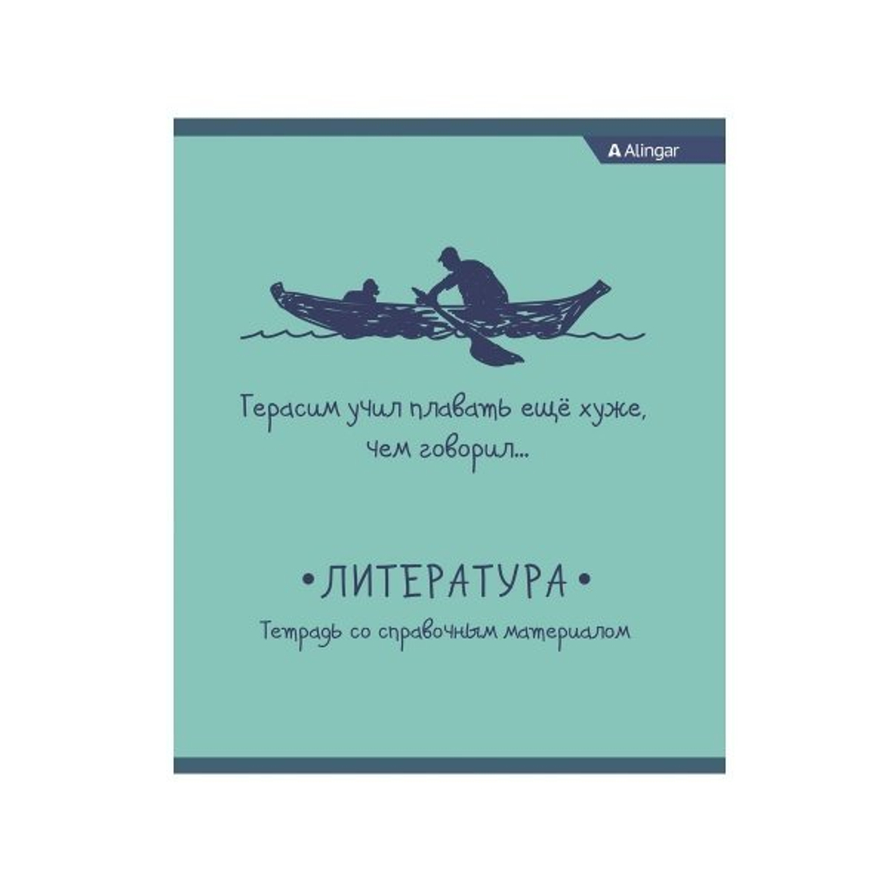 Тетрадь предметная "Литература" А5 48л., со справочным материалом, скрепка, мелованный картон (стандарт), блок офсет, Alingar "От простого к сложному"