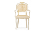 Стул деревянный Woodville Лауро без подлокотников патина золото, бежевый, ножки белые