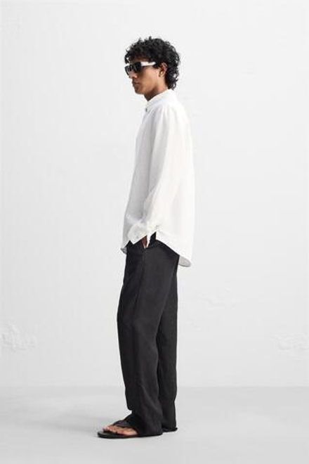 ZARA РУБАШКА ИЗ 100% ЛЬНА, БЕЛЫЙ