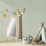 Зеркало-домик Скандик розовое с птичками и цветами