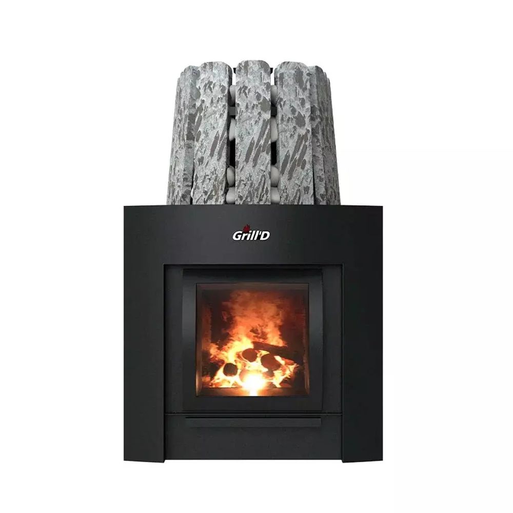 Дровяная банная печь Grill'D Cometa Vega 350 Window Max Stone Pro (Серпентинит)