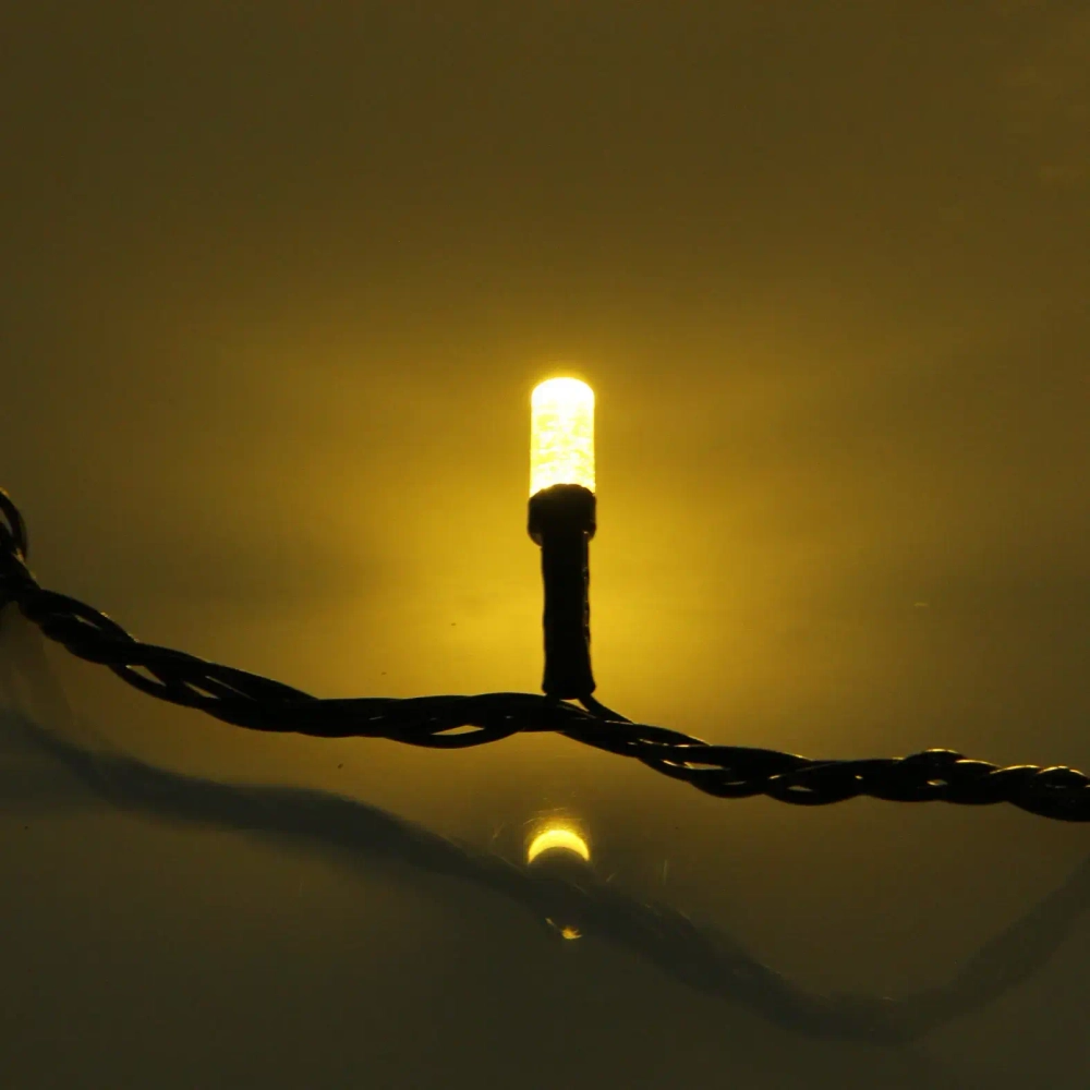 Гирлянда для дома НИТЬ «Хрусталь» 8 м 50 ламп LED, черный пров,IP-40. 8 режимов, Теплый белый (возможность соединения)