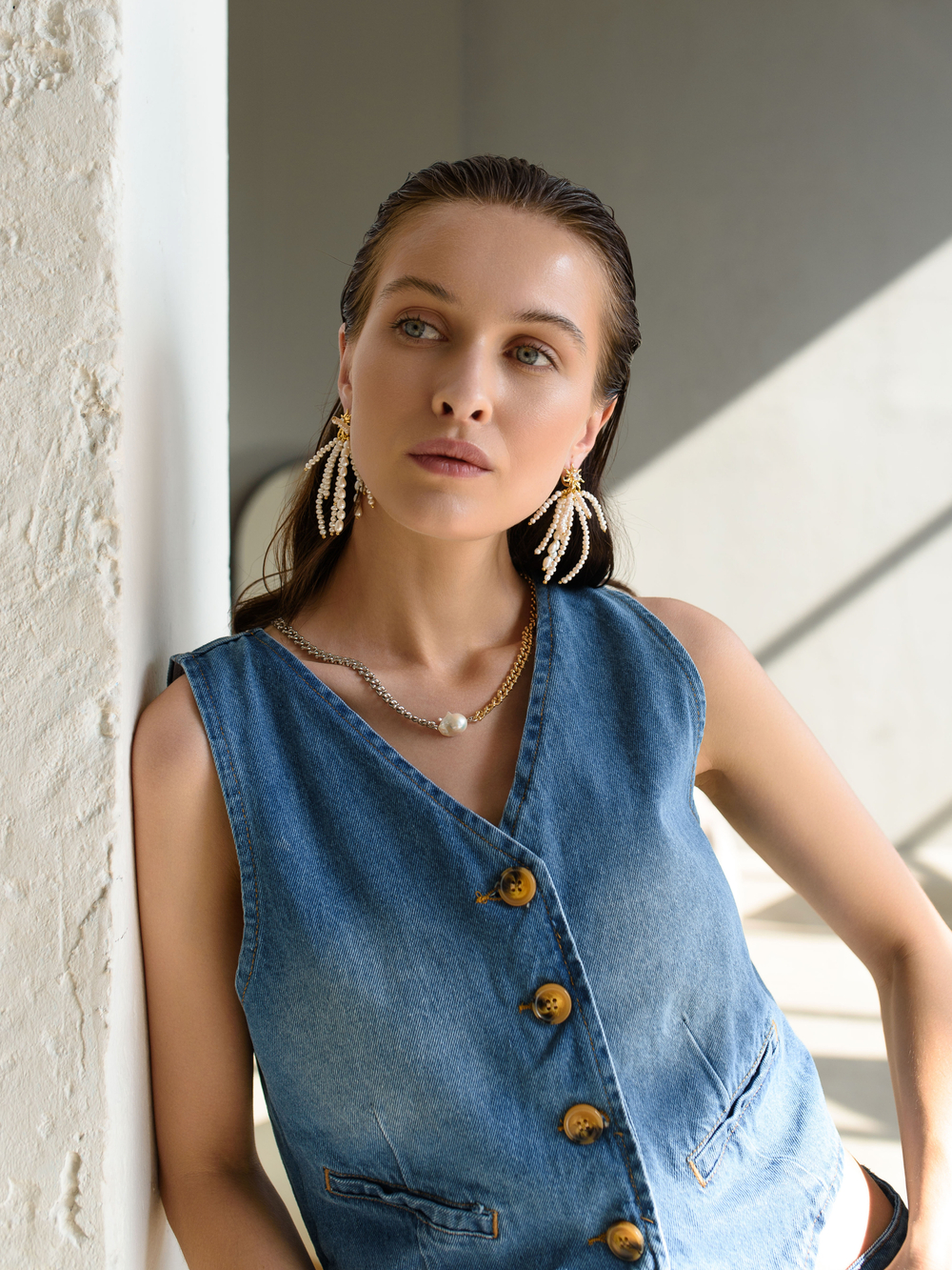 Серьги "Bunches" из жемчуга Gold