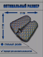 Чехлы на козырьки ЛАДА Гранта, Калина 1-2, Датсун (синяя нить Рубин)