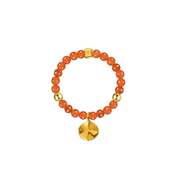 кольцо из сердолика с мятым листом