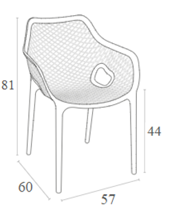 Кресло пластиковое Air XL Белое