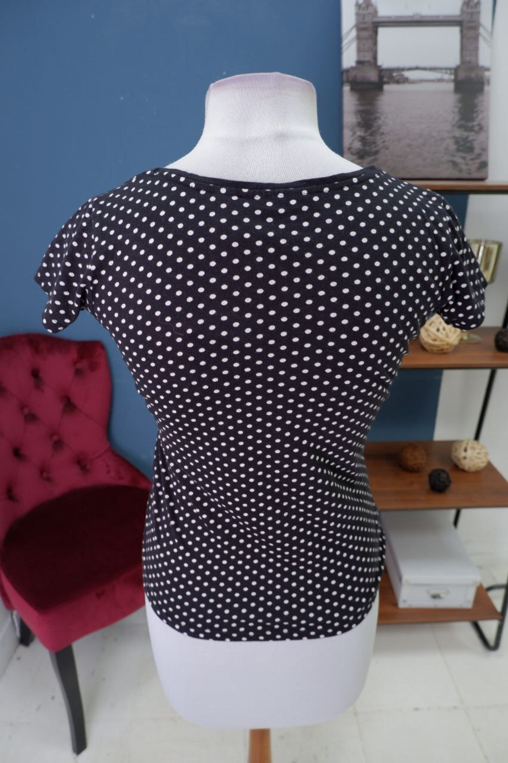 Футболка Kiabi в горошек 44 размер