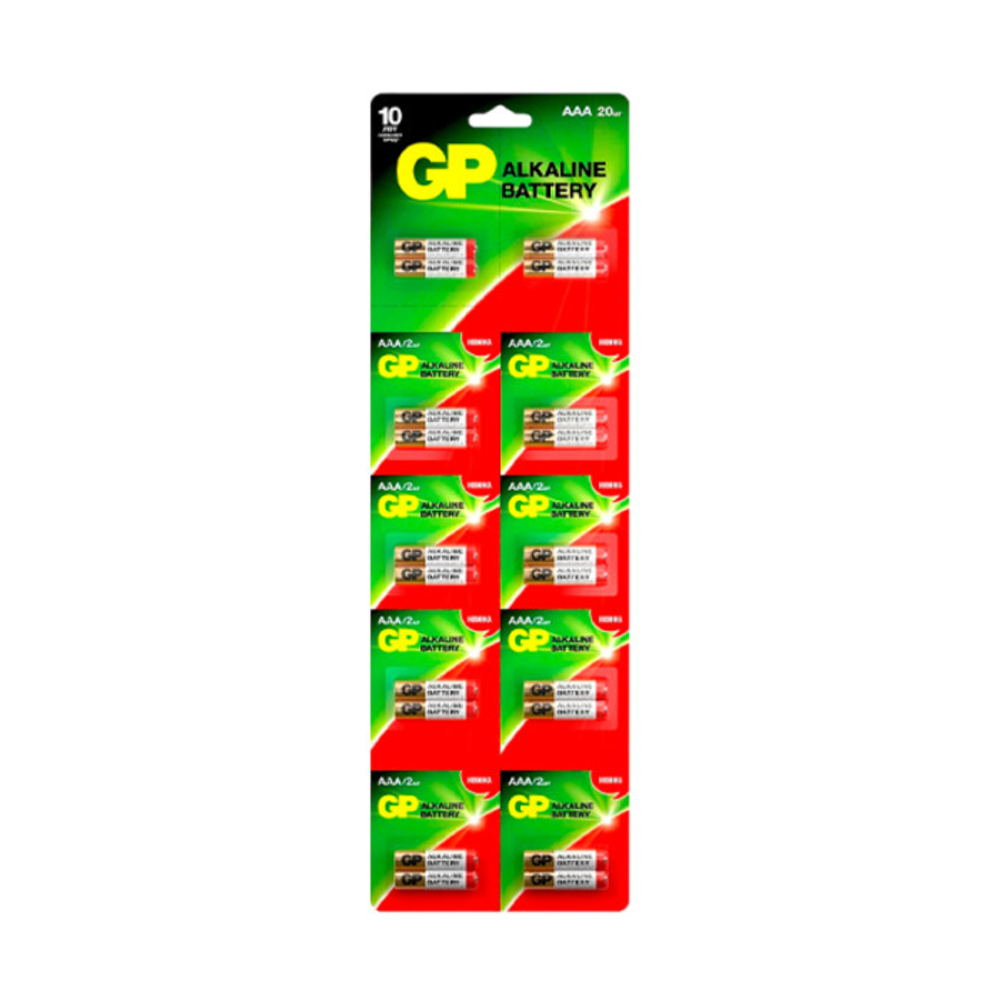 Элемент питания GP Alkaline LR03 BL20 24AR-2P20 отрывные (20 шт)