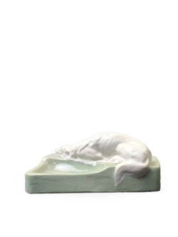 Фарфоровая монетница/мелочница "Лежащая борзая" ДФЗ Вербилки