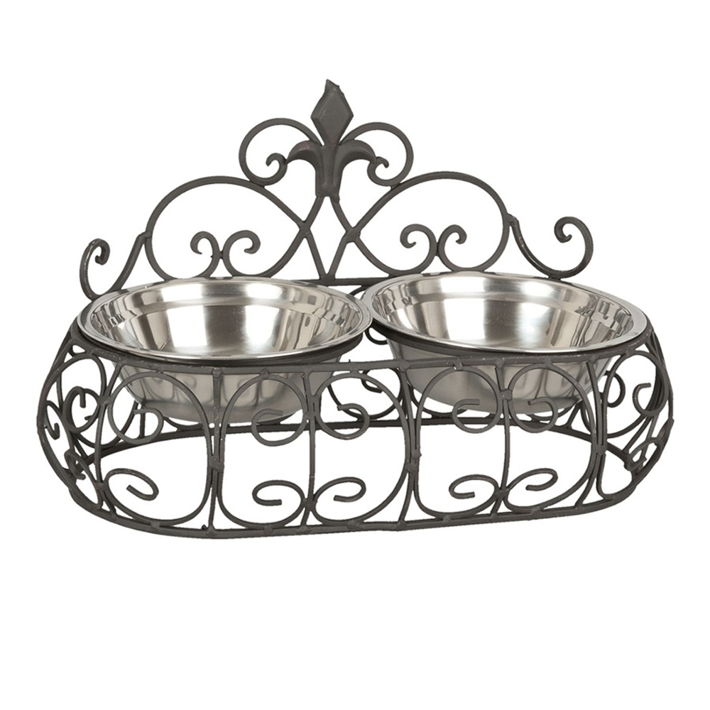 Кормушка для животных "Эрсела" 39x20x23 см / 2x500 мл Металл