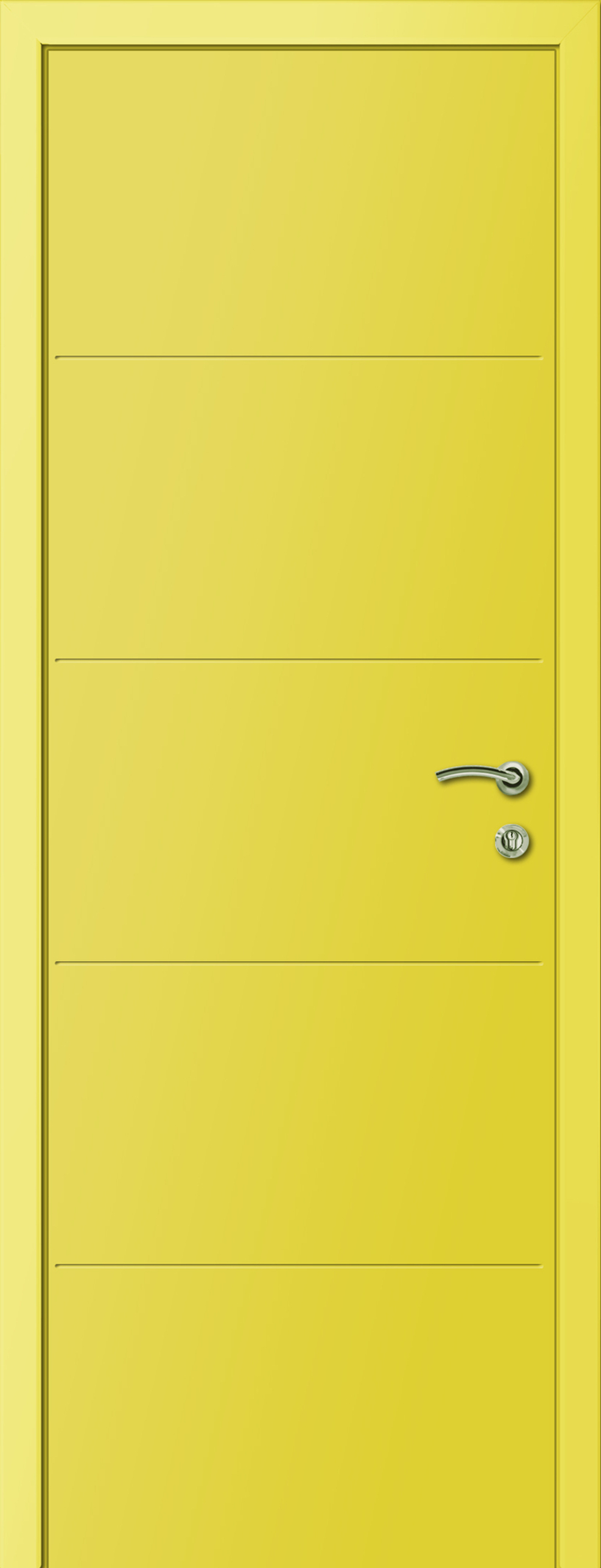 Дверь влагостойкая пластиковая KAPELLI multicolor Ф4Г RAL 1018 Желтый + коробка
